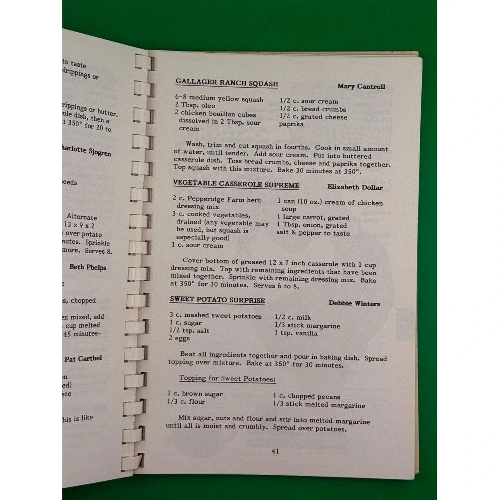 Vintage Hillcrest PTA Sharing Recipes Cookbook Community Cookbook Plastic Comb